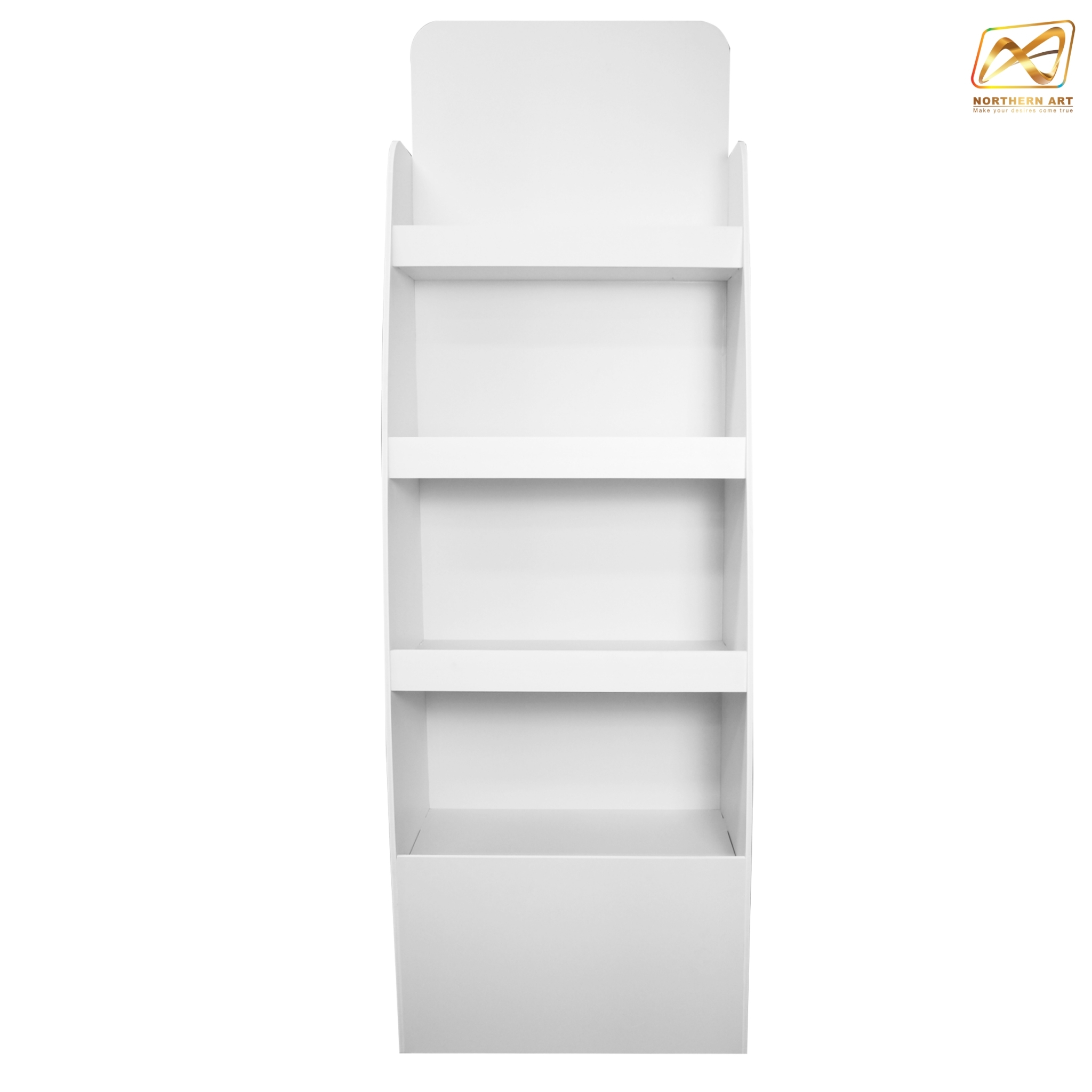 ชั้นวางสินค้าพลาสวูด 4 ชั้น รุ่น PW-24 ขนาด (W)51 x (D)30 x (H)150 ซม. พลาสวูดหนา 8 มม.พร้อมงานพิมพ์สติ๊กเกอร์