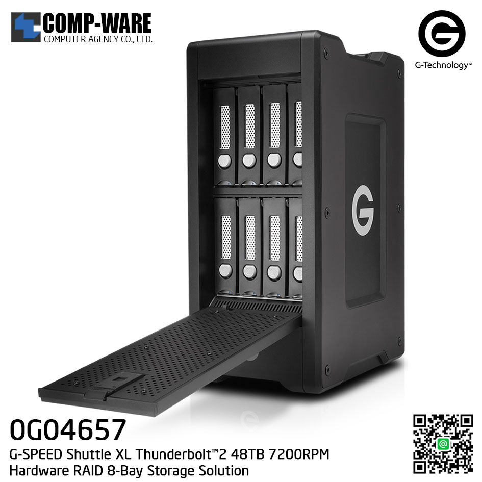 G-Technology G-SPEED Shuttle XL Thunderbolt™2 48TB 7200RPM Hardware RAID 8-Bay Storage Solution - 0G04657