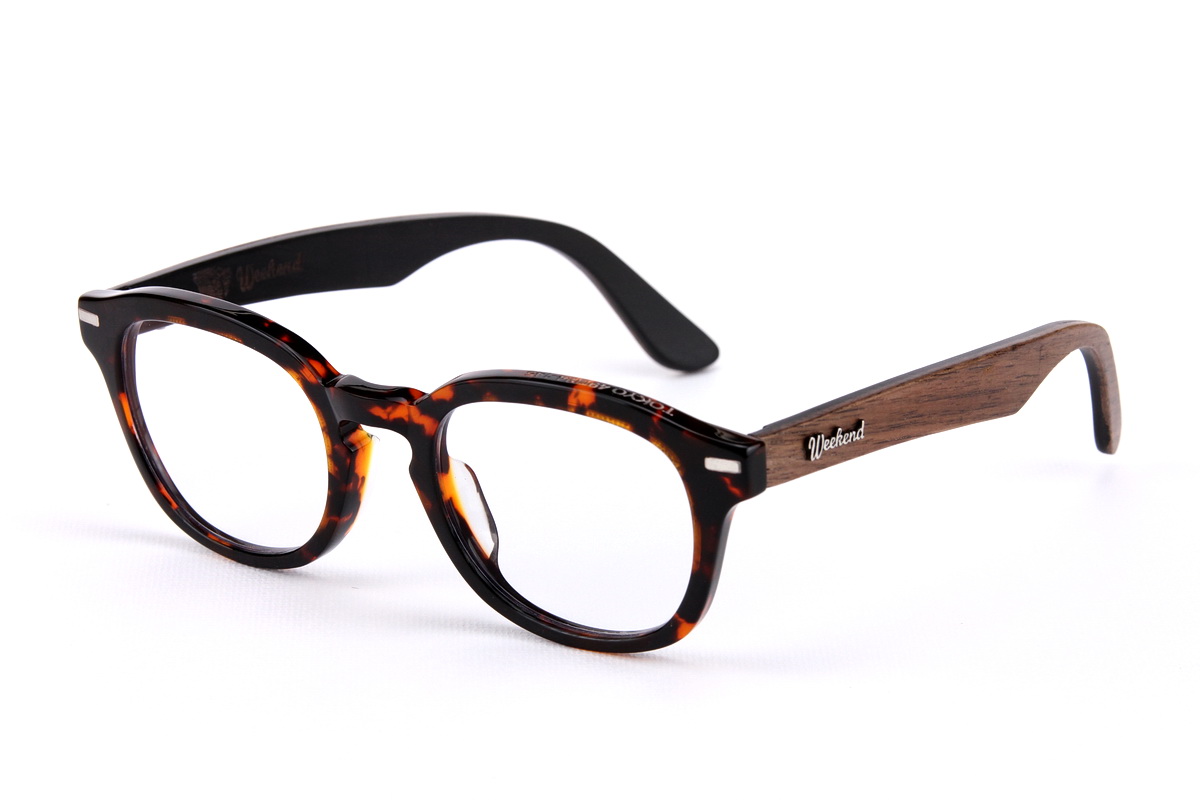 กรอบแว่นสายตาขาไม้ Weekend Duet Collection Tokyo Havana (Dark)