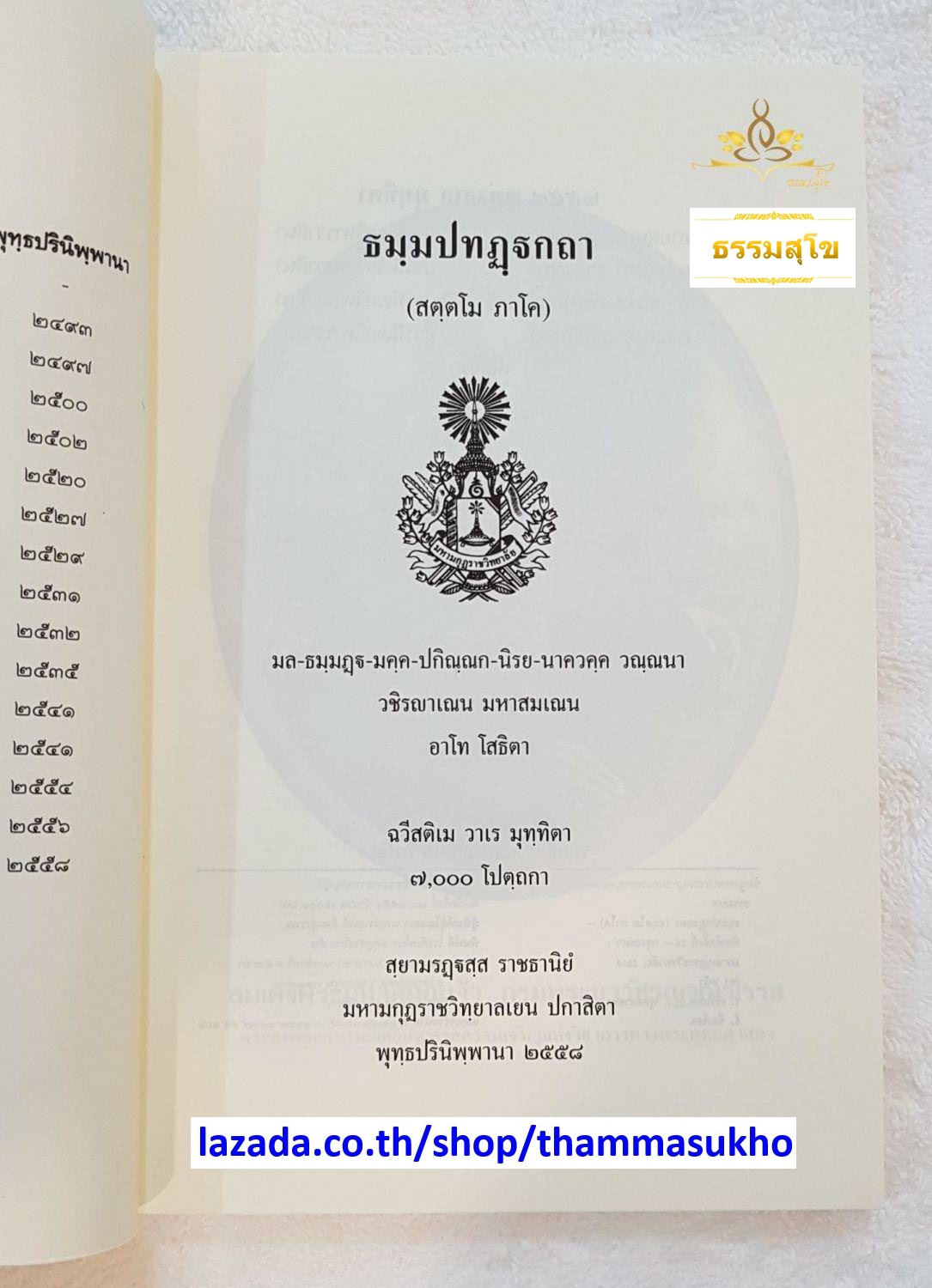 ธฺมมปทปฎฺฐกถา (สตฺตโม ภาโค) ธรรมบทบาลี ภาค7