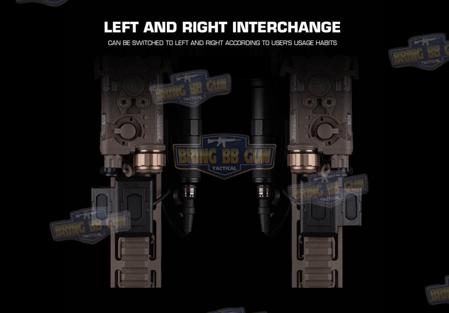 เคสสวิตซ์หางหนูแบบคู่ จับราง Picatinny (เอียง45องศา) (เคสสวิตซ์หางหนู2ทาง) (Dual Picatinny Offset for Modbutton Lite)