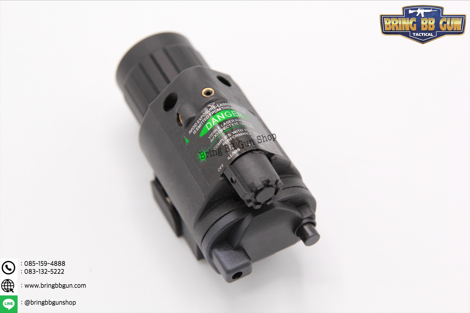 ไฟฉาย และ เลเซอร์ (สีเขียว) ติดปืน รุ่นM6