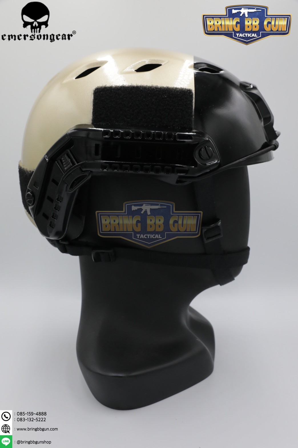 หมวกฟาส ยี่ห้อ Emerson รุ่นปรับท้ายทอยได้ (Fast Helmet BJ Type) สีทอง-ดำ
