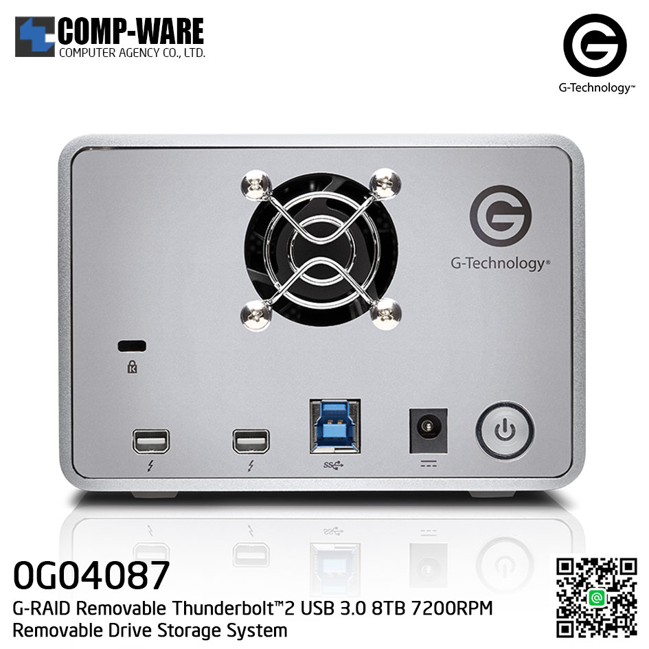 G-Technology G-RAID Removable Thunderbolt™2 USB 3.0 8TB 7200RPM Removable Drive Storage System - 0G04087