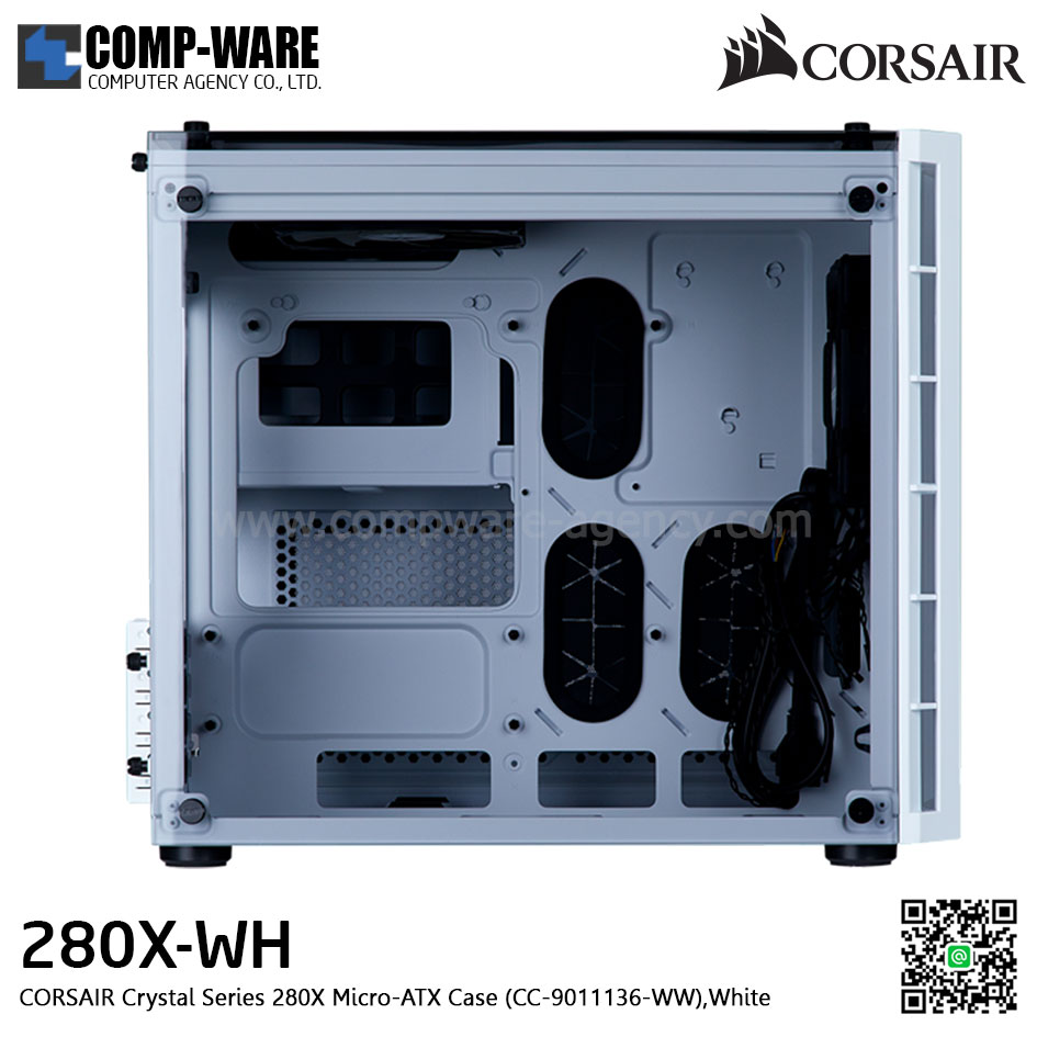 Corsair Crystal Series 280X Micro-tower Chassis , No Power - CC-9011136-WW