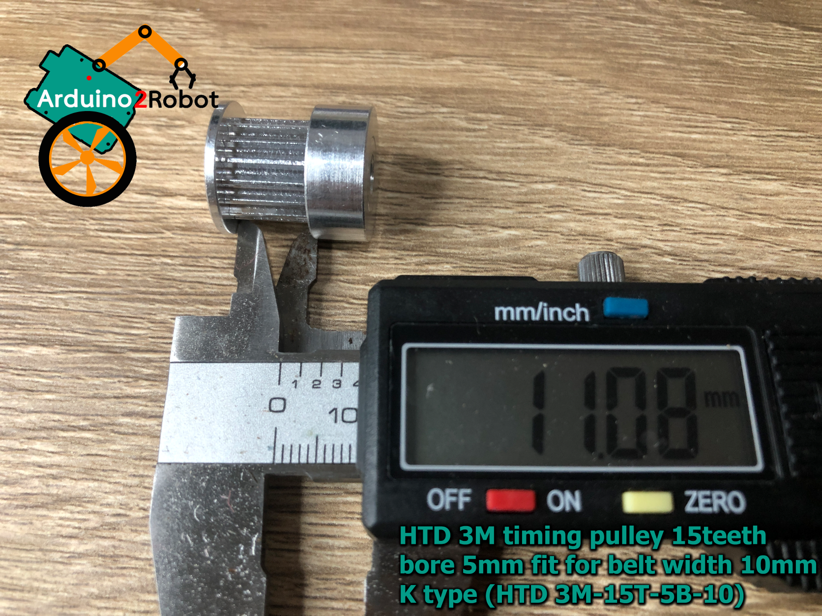 HTD 3M timing pulley 15teeth bore 5mm fit for belt width 10mm K type (HTD 3M-15T-5B-10)