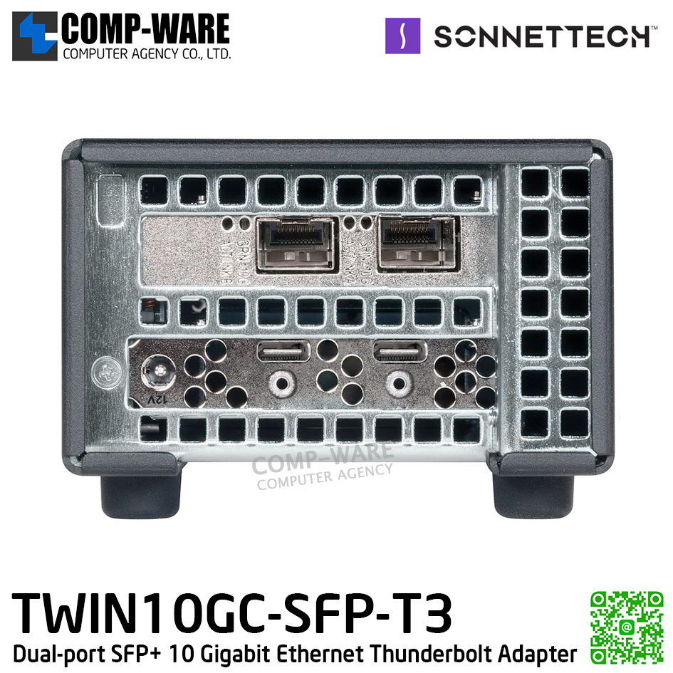 Sonnet Twin10G SFP+ [TWIN10GC-SFP-T3] Dual-port SFP+ 10 Gigabit Ethernet Thunderbolt Adapter รับประกัน 1 ปี