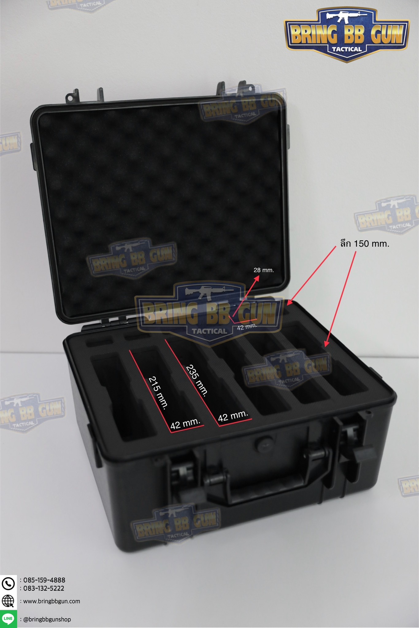 เคสกันกระแทก B8 (กล่องปืนสั้น B8) (Storage Box Built-in Sponge)