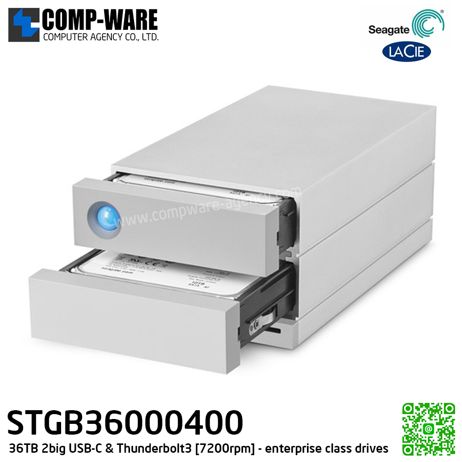 Seagate LaCie 2Big Dock RAID Thunderbolt 3 36TB 7200RPM External Hard Drive STGB36000400 // สั่งซื้อขั้นต่ำ MOQ = 2 unit
