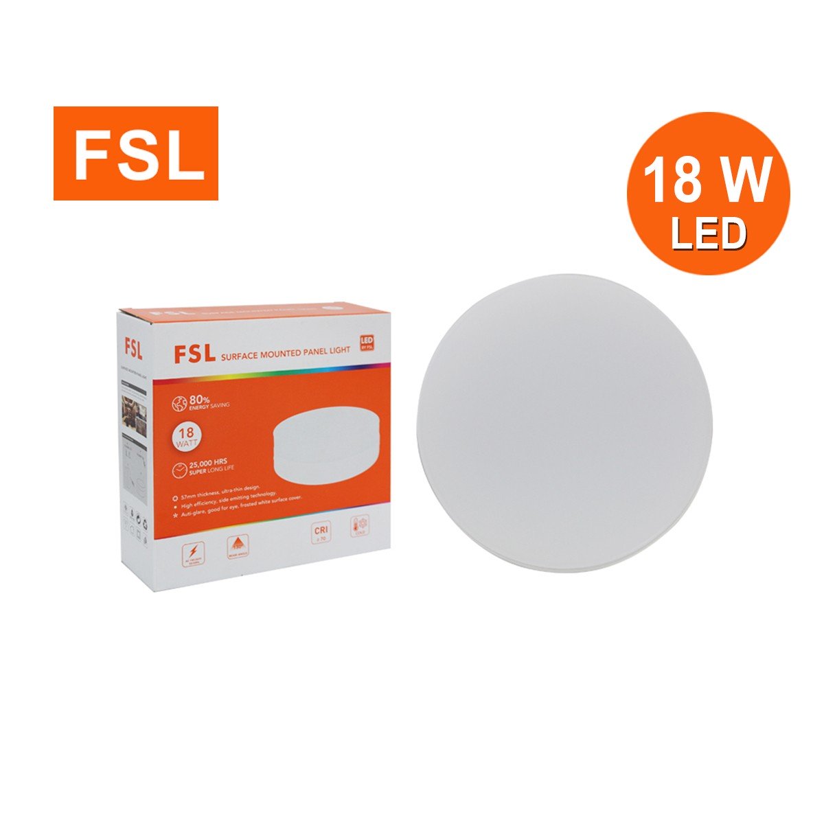 โคมติดลอย ทรงกลม FSL-KC-PN-R-18W แสงขาวและแสงวอร์มไวท์