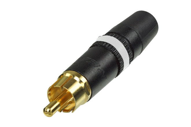 Neutrik ปลั๊ก RCA เหล็กชุบทองต่อสายท้ายสปริงสีขาวNYS-373-9 คุณภาพสูงแบรนด์ดังจาก เดนมาร์ก