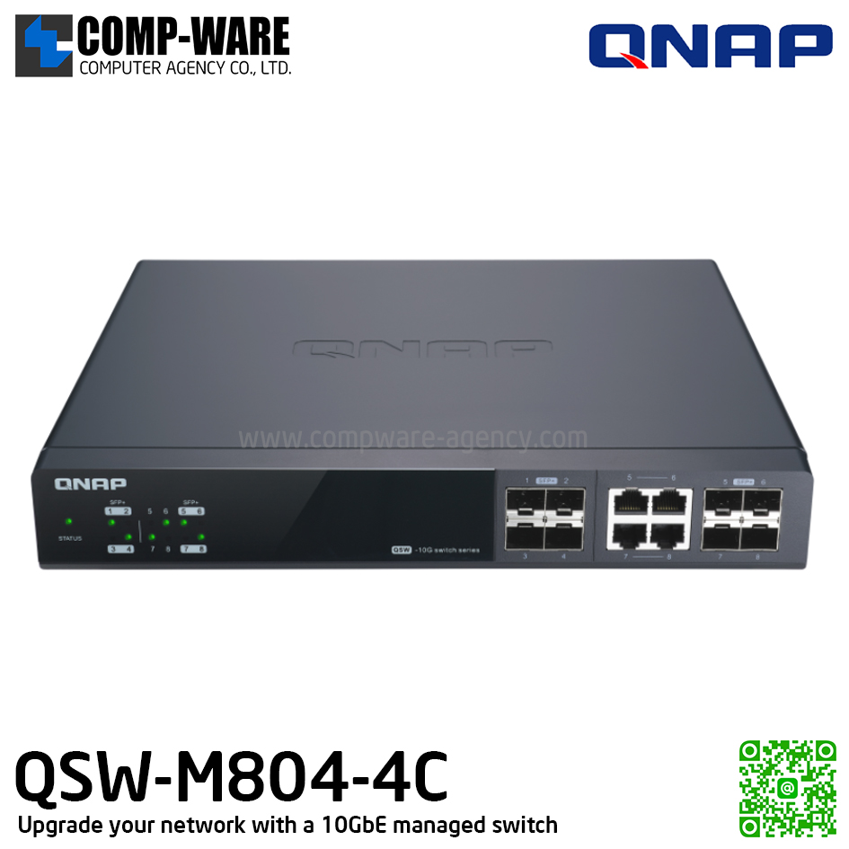QNAP QSW-M804-4C Upgrade your network with a 10GbE managed switch / 2Year Warranty