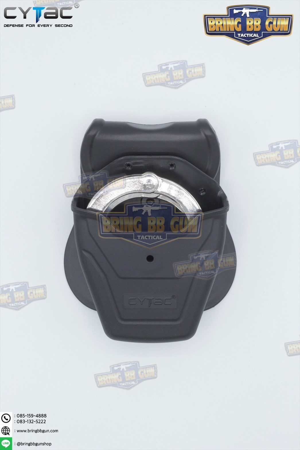 ซองกุญแจมือชนิดบานพับ รุ่น ไม่มีฝาปิด ยี่ห้อ Cytac (Handcuff Pouch) + กุญแจมือบานพับ