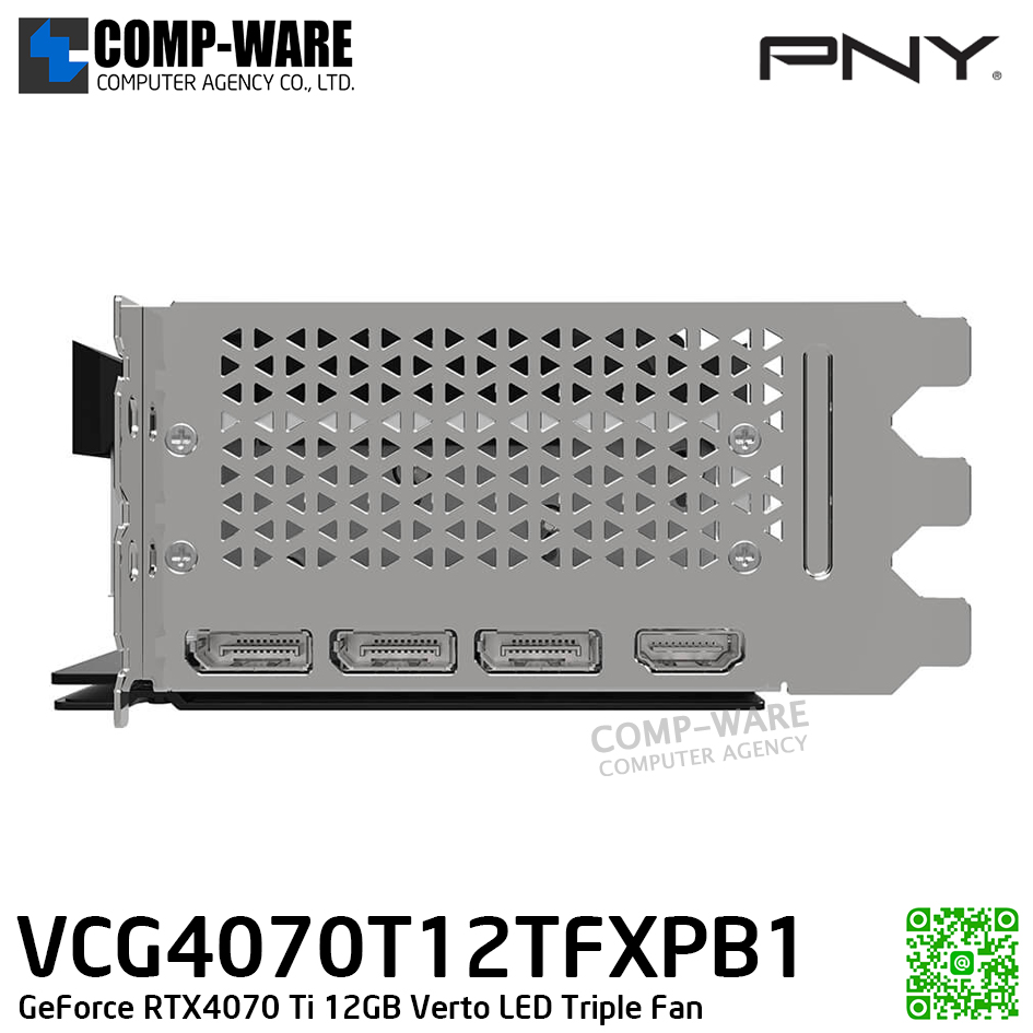 PNY GeForce RTX4070 Ti 12GB Verto LED Triple Fan - VCG4070T12TFXPB1 - 3Y Warranty