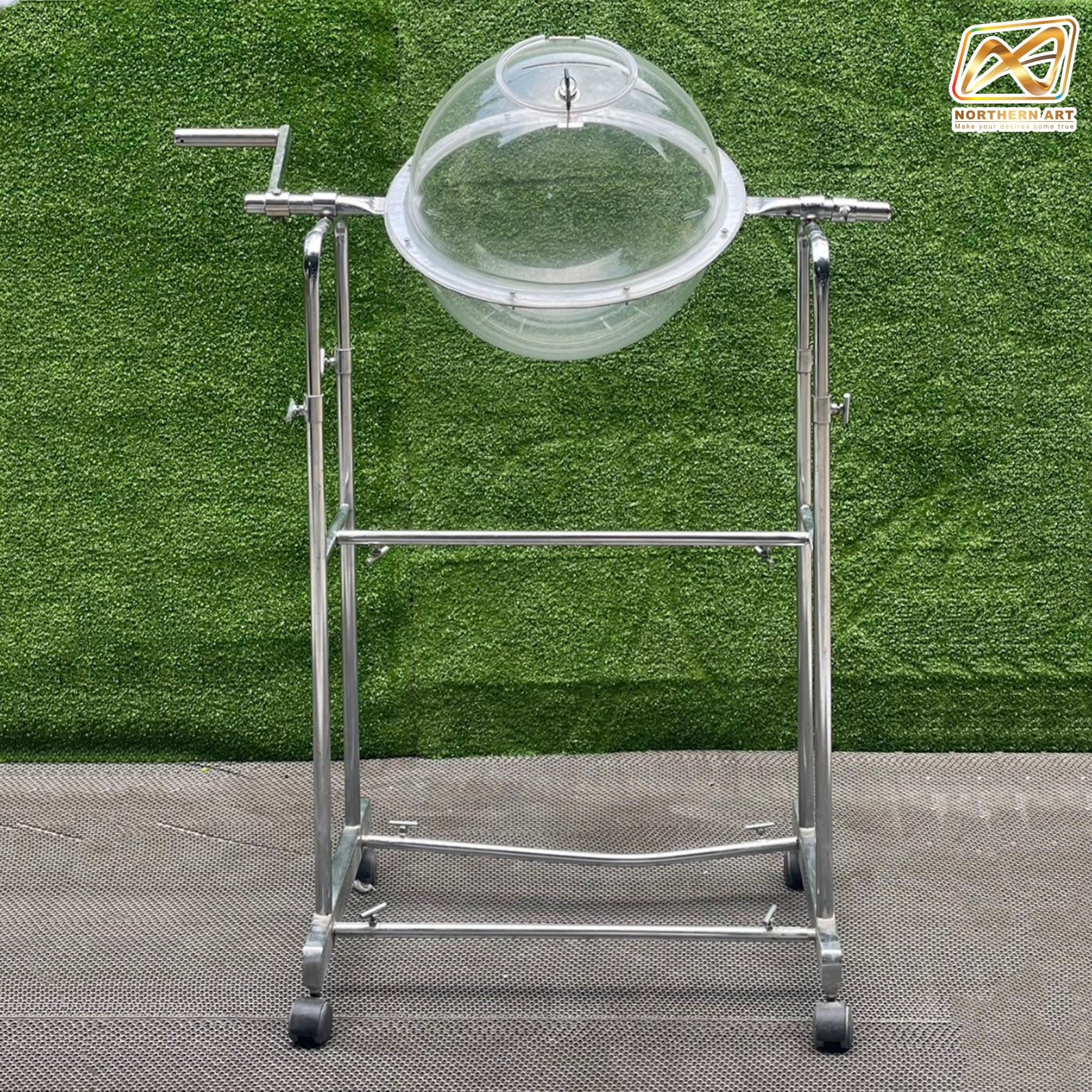 เช่าโดมอะคริลิค จับรางวัล หมุนได้360 องศา พร้อมช่องเปิด มีฝาปิดช่องและกุญแจล็อค