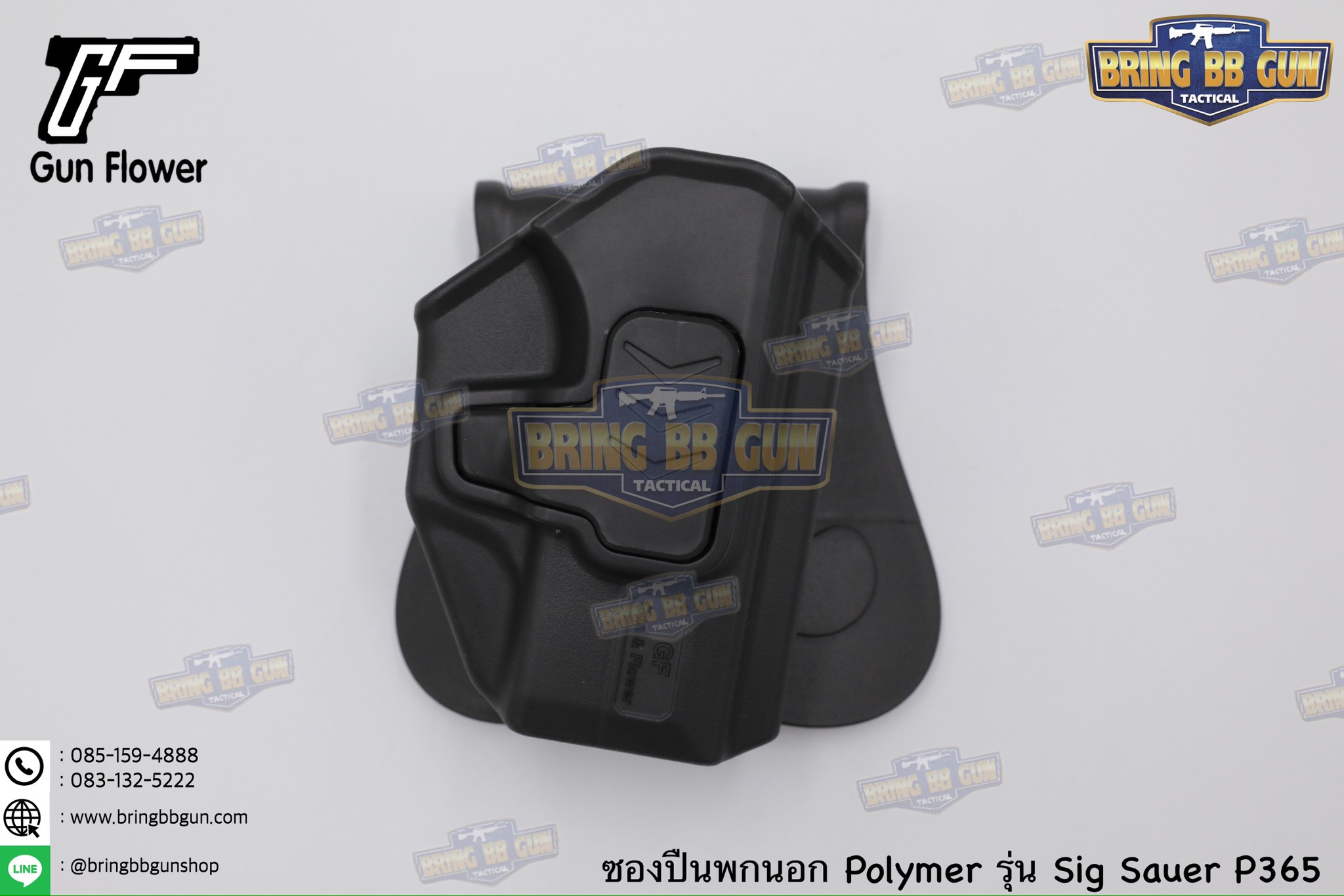 ซองปืนพกนอก Polymer ยี่ห้อ Gun&Flower รุ่น Sig Sauer P365 ผลิตจาก Nylon PA66 แข็งแรง ทนทาน