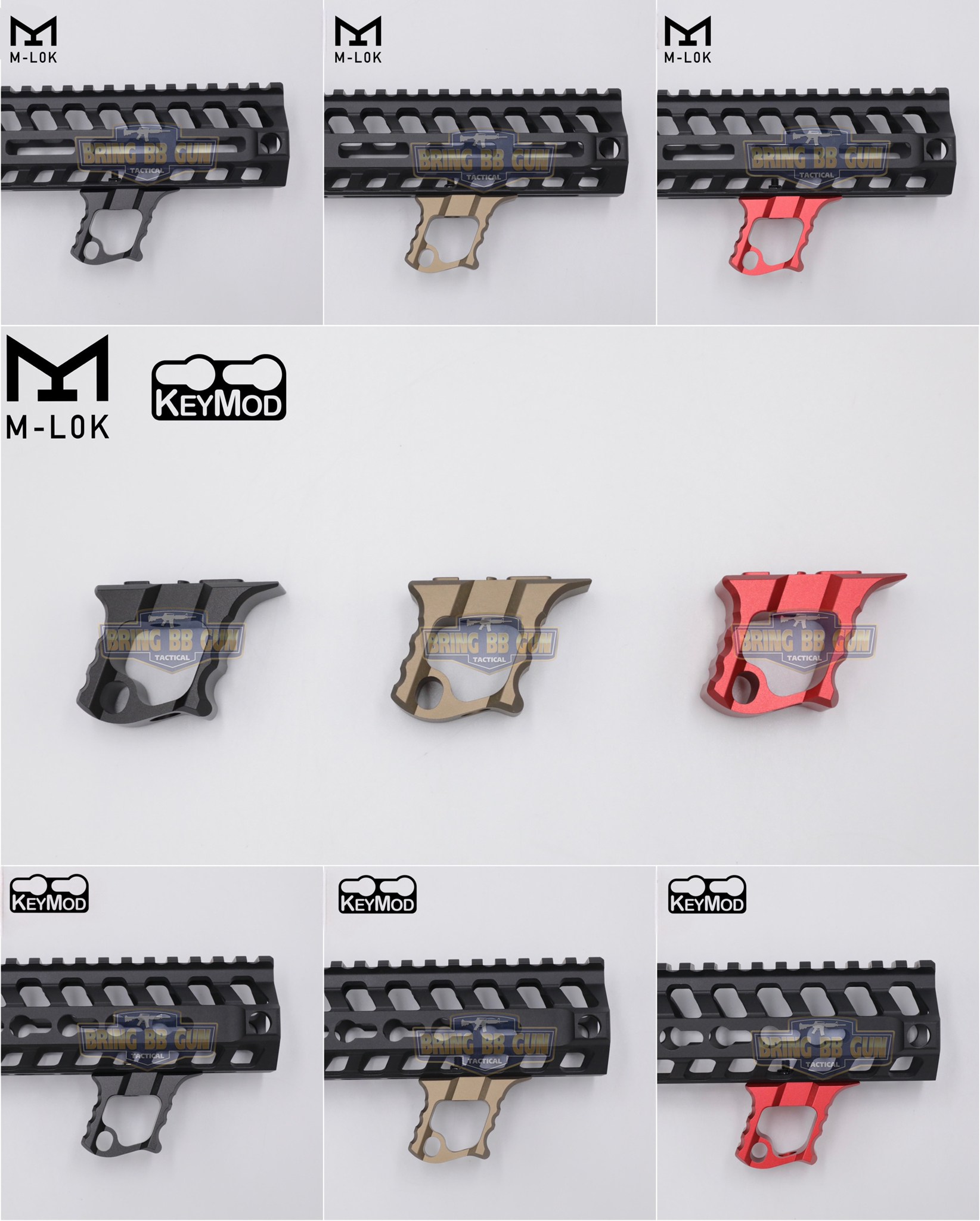 กริ๊ปมือหน้า Halo AR15 (Halo AR15 Handstop) (Front Grip Angled Forward) (ใช้ได้กับชุดหน้าระบบราง M-Lok และ Keymod)