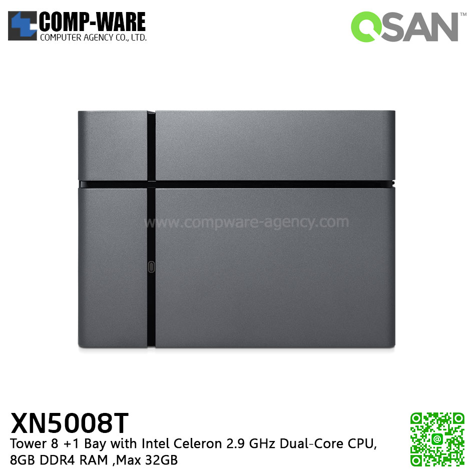 QSAN (8+1 Bays) XCubeNAS XN5008T (8GB RAM) Tower NAS Storage , No HDD