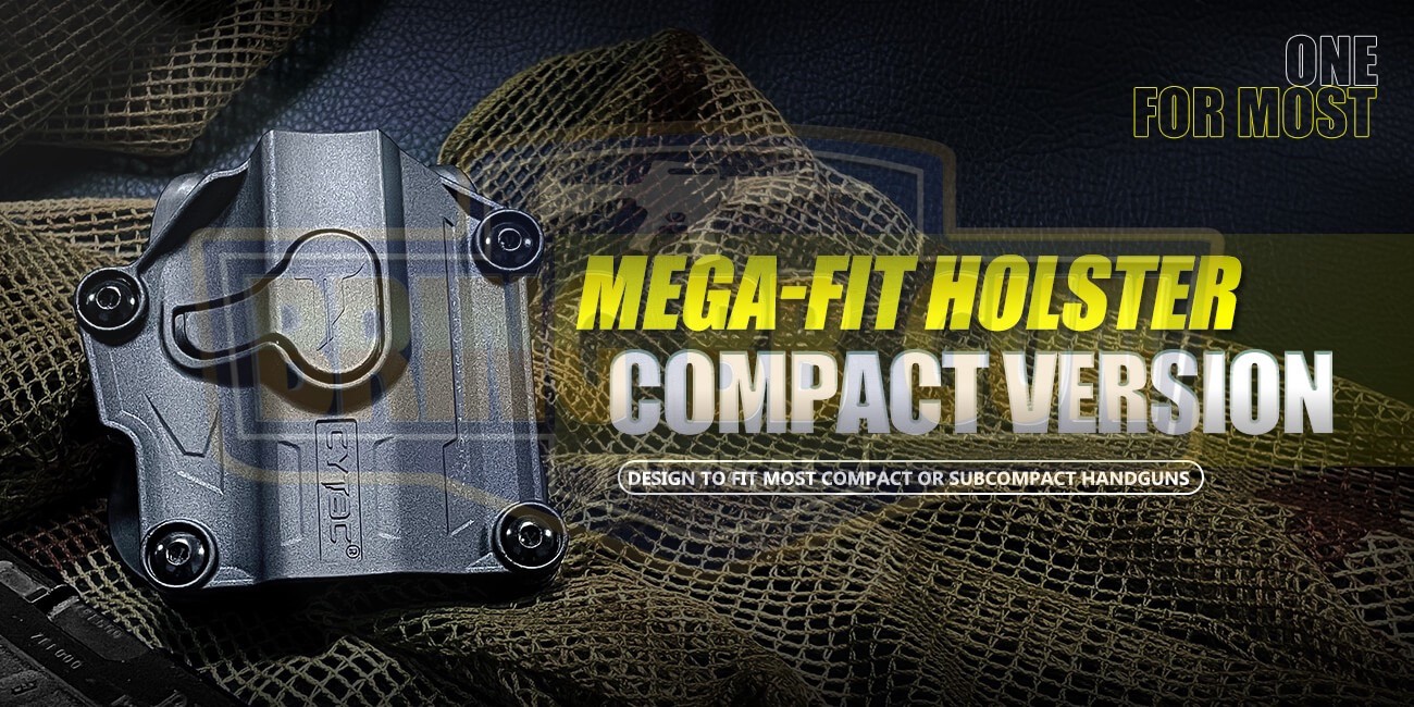 ซองปืนพกนอกปลดนิ้วชี้ Universal ยี่ห้อ Cytac รุ่น Mega-Fit Holster Compact (ซองปืนพกนอก รุ่นสั้นใส่ปืนได้หลายรุ่น)