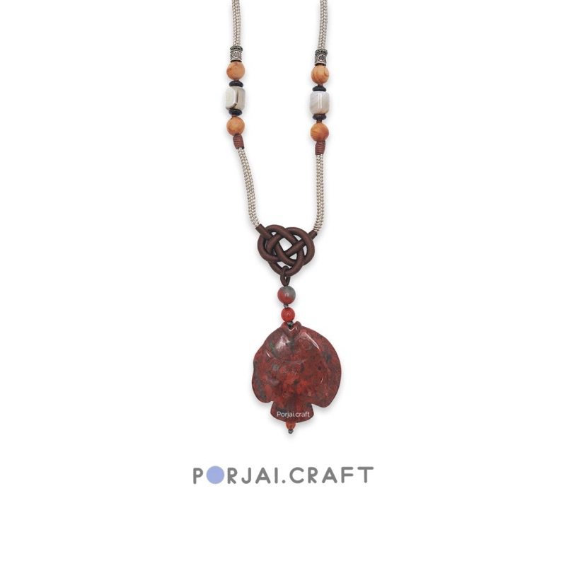 Brecciated Jasper Fish Necklace สร้อยคอแจสเปอร์ ปลา