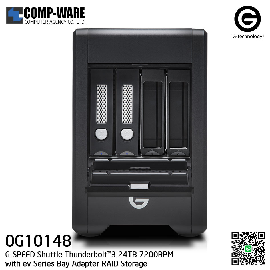 G-Technology G-SPEED Shuttle Thunderbolt™3 24TB 7200RPM with ev Series Bay Adapter RAID Storage - 0G10148