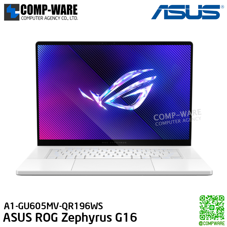 ASUS ROG Zephyrus G16 / 16-inch / Intel® Core™ Ultra 9 / NVIDIA® GeForce RTX™ 4060 / 16GB*2 LPDDR5X 7467 on board / 1TB PCIe® 4.0 NVMe™ M.2 SSD / Windows 11 Home / A1-GU605MV-QR196WS / LAPTOP / 3Y Warranty / GU605MV-QR196WS