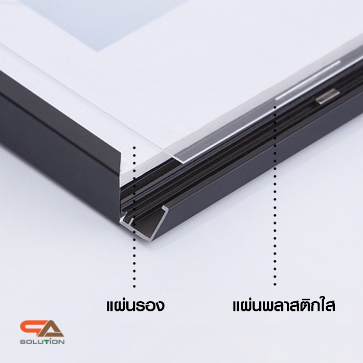 กรอบอะลูมิเนียม กรอบโปสเตอร์ กรอบรูป SNAP FRAME รุ่น B สีดำ สอดงานพิมพ์ด้านบน น้ำหนักเบา ติดตั้งง่าย ไม่ต้องเจาะผนัง