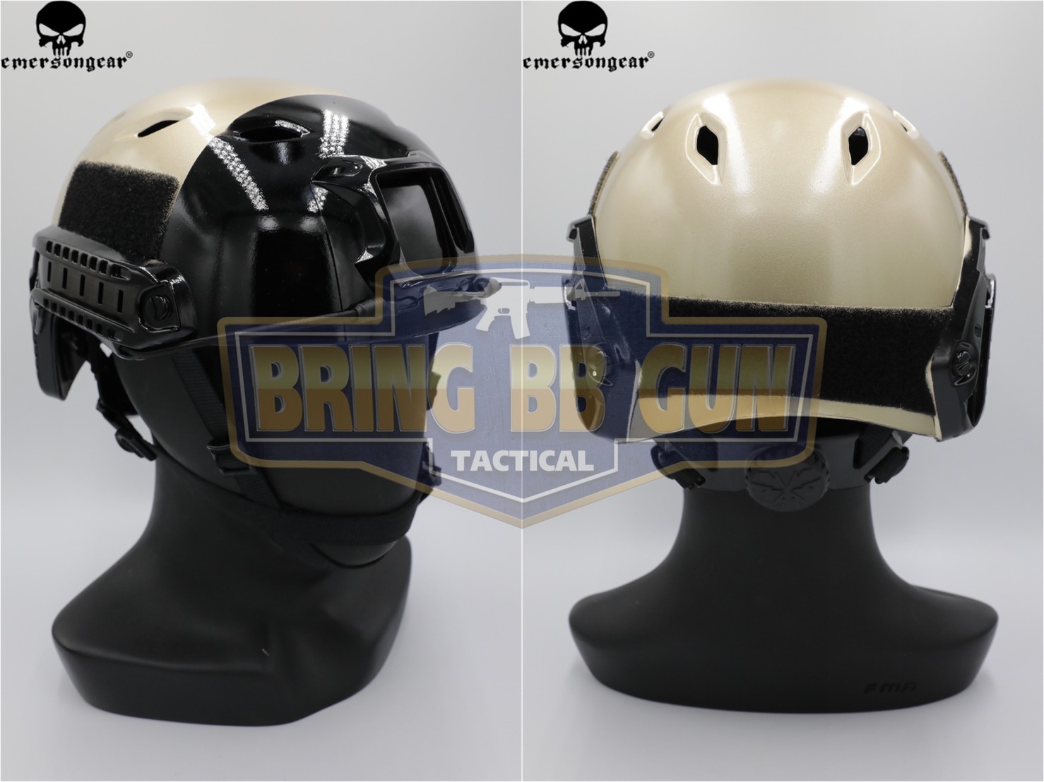 หมวกฟาส ยี่ห้อ Emerson รุ่นปรับท้ายทอยได้ (Fast Helmet BJ Type) สีทอง-ดำ