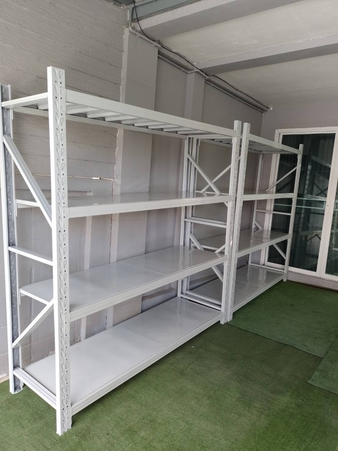 ชั้นเหล็กวางสินค้า Micro Rack 200x200x60cm. สีขาว(อมเทา)