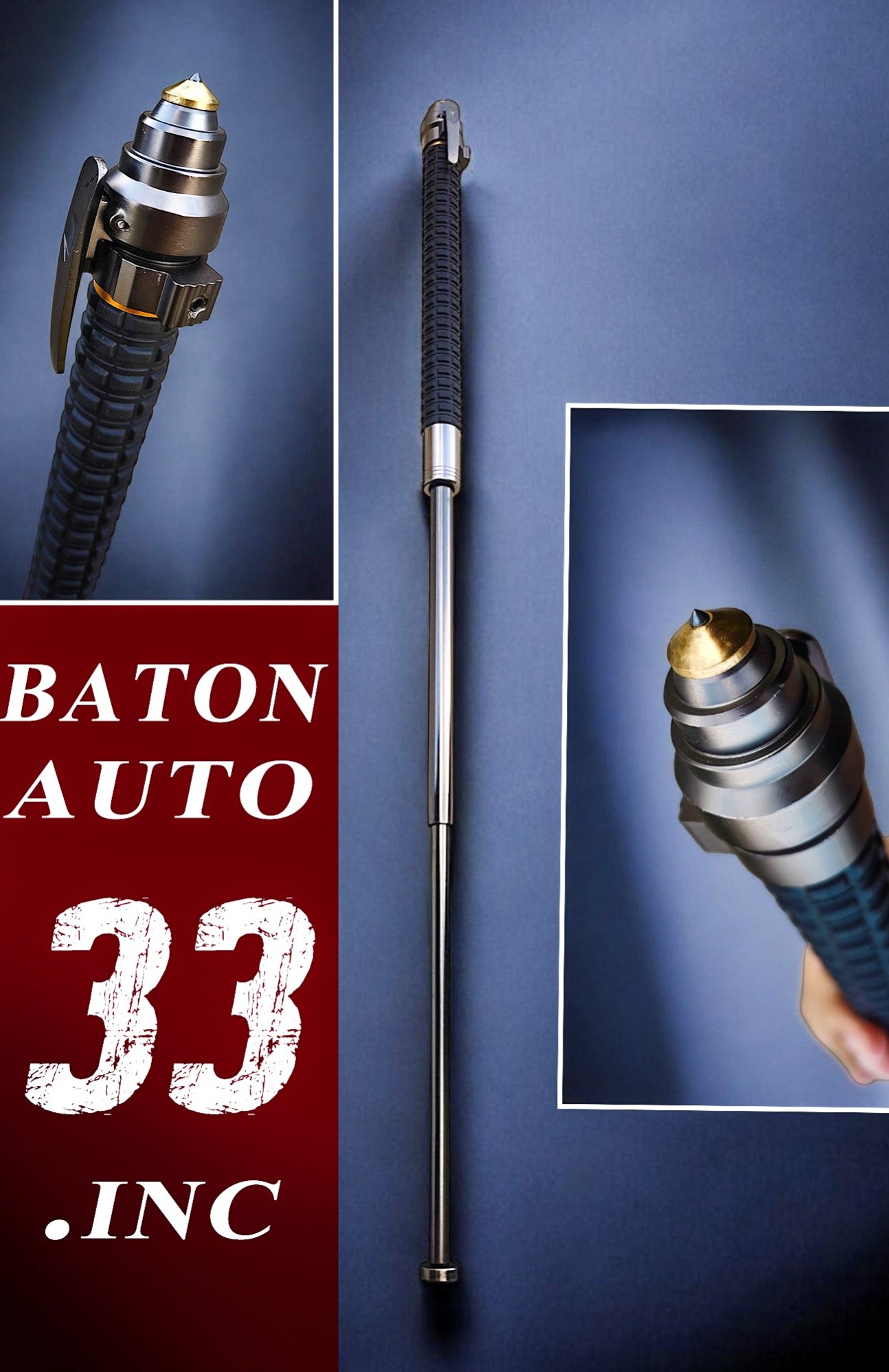 🔥 Baton Auto 33 นิ้ว รุ่นใหม่ล่าสุด! 🔥 กระบองยืดหดอัตโนมัติ แข็งแรง ทนทาน พกพาง่าย พร้อมกลไกเปิด-ปิดแบบออโต้เพียงกดเดียว!