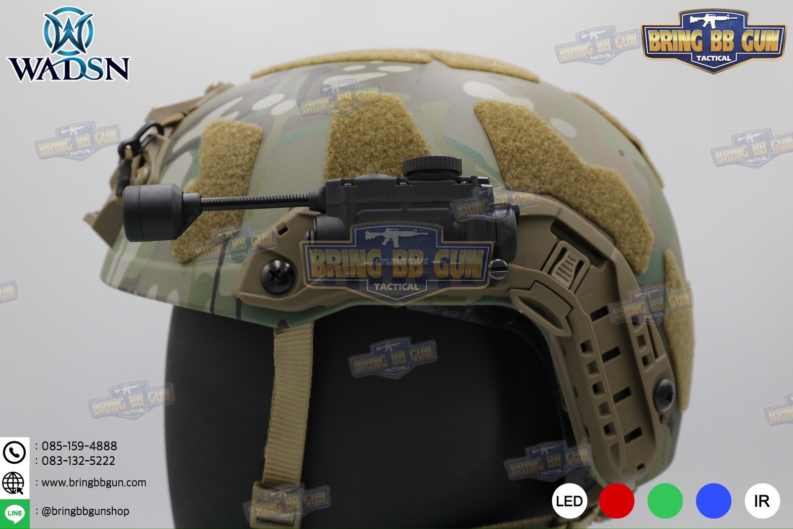 ไฟฉายติดหมวก Sidewinder Stalk ยี่ห้อ WADSN (Military Helmet Light System with Flexible Stalk) (ไฟฉายติดหมวกทรงStreamlight)