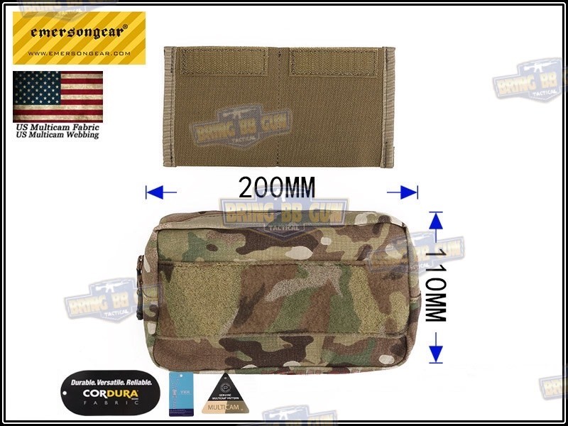 กระเป๋าจิงโจ้ติดเสื้อเวส ทรงสี่เหลี่ยม ยี่ห้อ Emerson (Emersongear Tactical Action Pouch) (Armor Carrier Drop Pouch) (Lower Accessories Pouch) (Drop Pouch)
