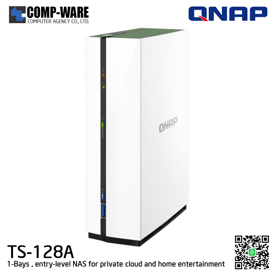 QNAP NAS (1-Bay) TS-128A (1GB DDR4 RAM) Realtek Quad-Core ,no HDD