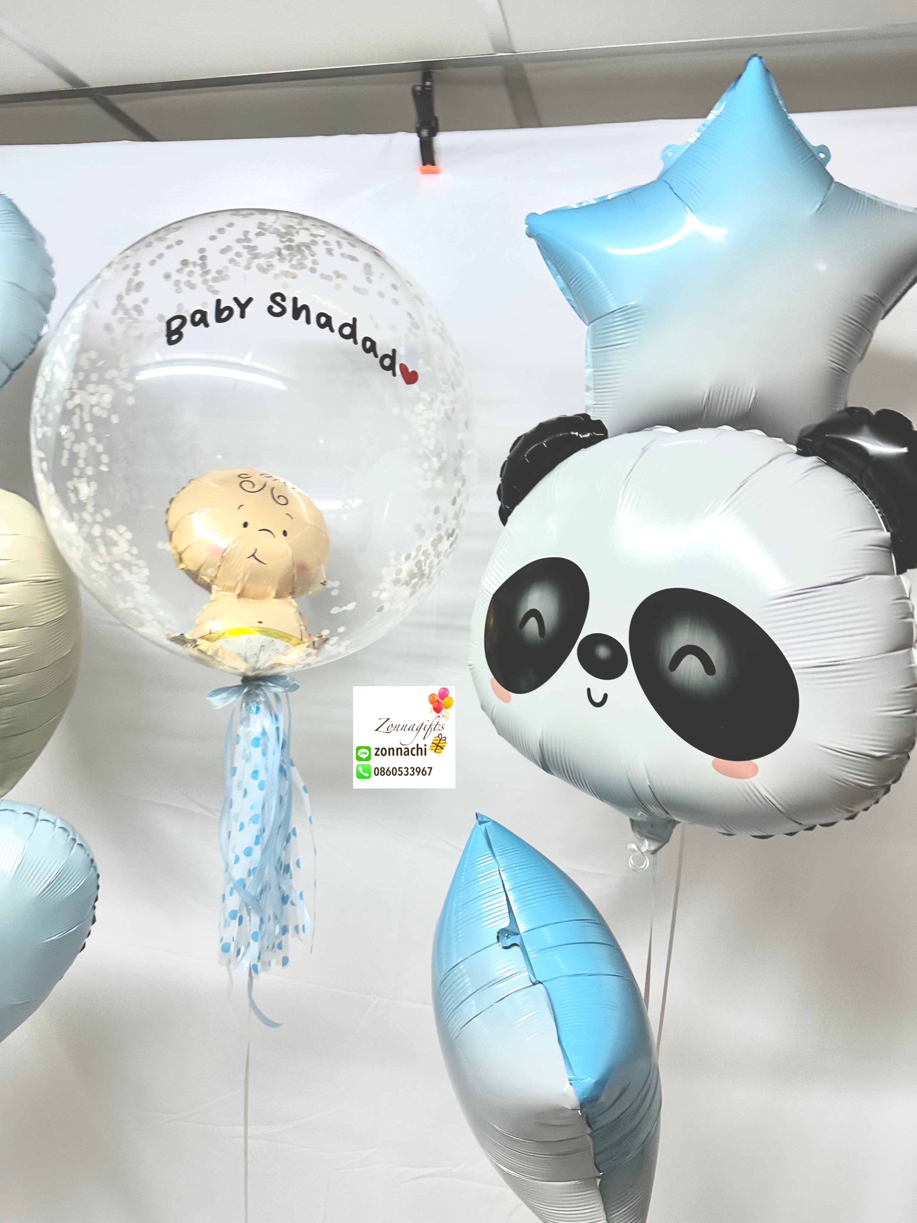 Welcome baby bubble + 6 foil balloons
