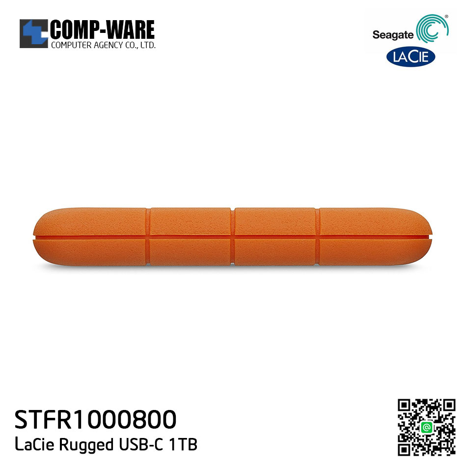 Seagate LaCie Rugged USB-C and USB 3.0 1TB Portable Hard Drive STFR1000800