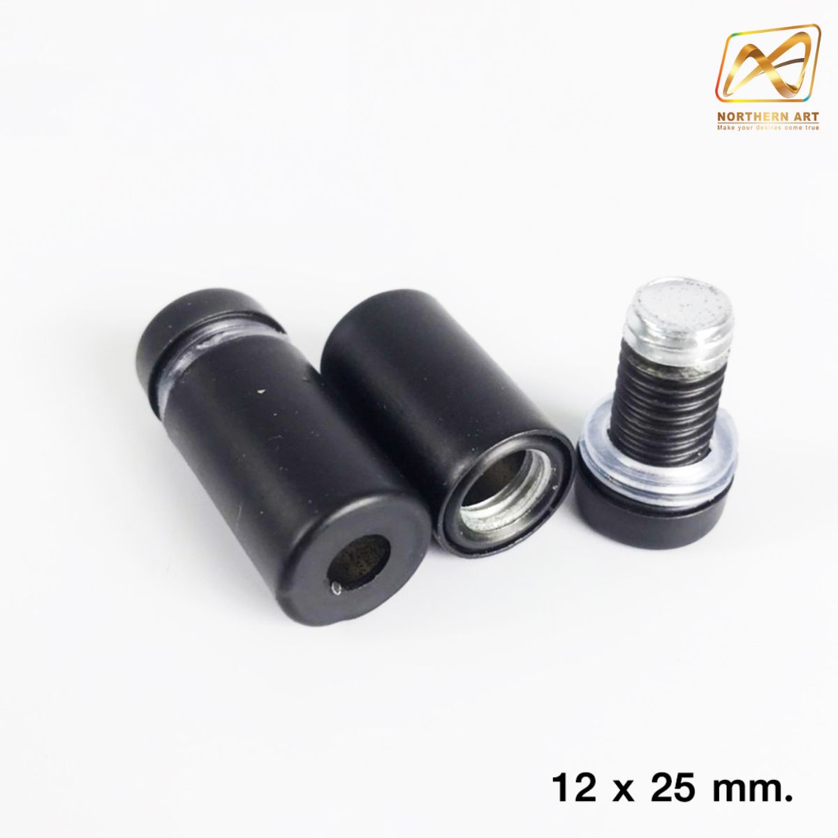 หมุดลอยสแตนเลส สีดำ ยึดกรอบภาพอะคริลิค หรือหมุดยึดกระจก (สั่งขั้นต่ำ 12 อัน)