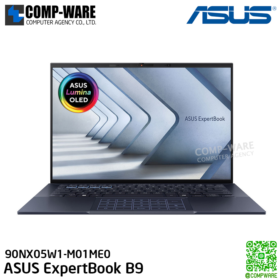 ASUS ExpertBook B9 / 14-inch / Intel Core I7-150U / 16GB / 1TB PCIe / Intel Graphic / Windows 11 Pro / B9403CVAR-KM1211X / 90NX05W1-M01ME0 / 3Y Warranty