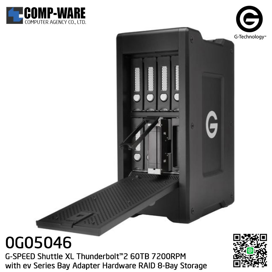 G-Technology G-SPEED Shuttle XL Thunderbolt™2 60TB 7200RPM with ev Series Bay Adapter Hardware RAID 8-Bay Storage Solution - 0G05046