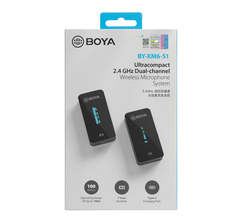 Boya BY-XM6-S1 ไมค์ไร้สาย 1 ส่ง 1 รับ คลื่นความถี่ 2.4GHz