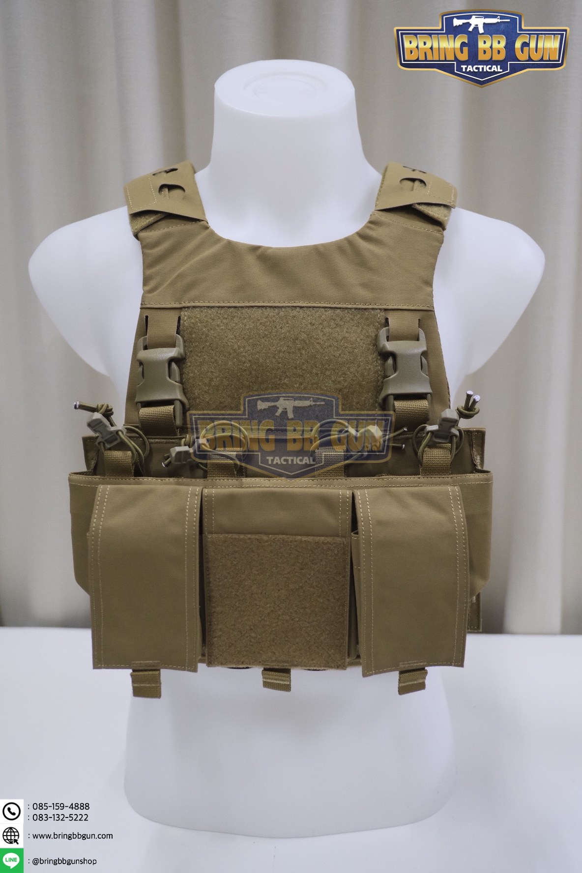 เพ้าแม็กกาซีน 5.56 แบบ4ช่อง ติดเสื้อเกราะ/เสื้อเวส (5.56 Quadruple mag plate) (Velcro Front Panel)