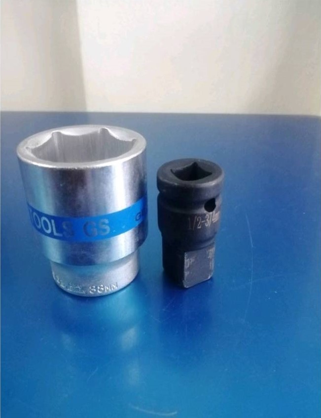 0000438 ลูกบล็อก ถอดน็อต เครื่องซักผ้า ชุดบล็อก SD.1/2 3/4 ขนาด 38mm