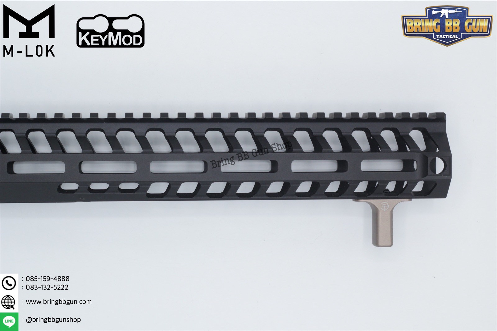 กริ๊ปมือหน้า (Angled Foregrip) ยี่ห้อ Impact Weapons Components M-Lok/Keymod Barrier Hand Stop (ใช้ได้กับชุดหน้าระบบราง M-Lock และ Keymod)