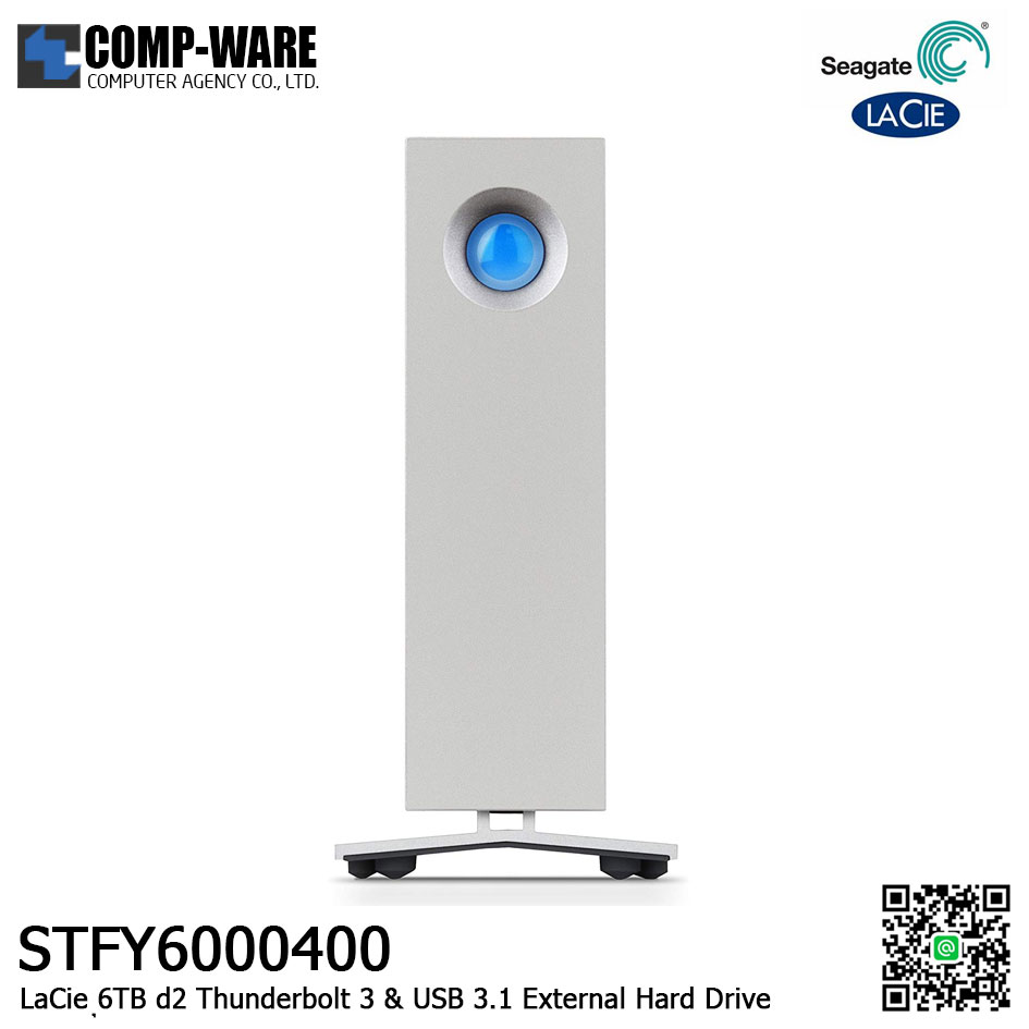 LaCie 6TB d2 Thunderbolt 3 & USB 3.1 External Hard Drive STFY6000400
