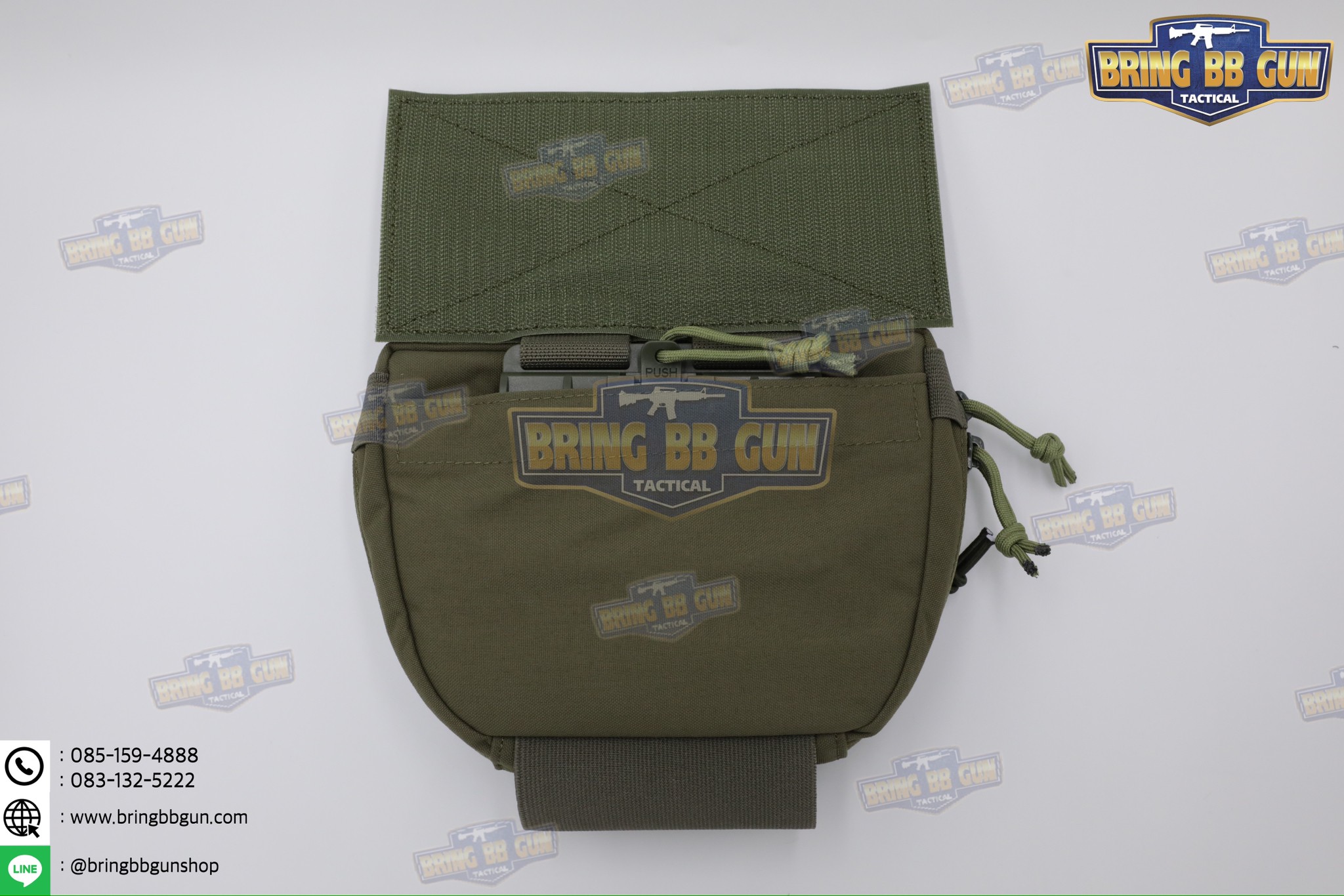 กระเป๋าจิงโจ้ติดเสื้อเวสแบบปลดไว ทรงสามเหลี่ยม (Tactical Drop Pouch) (Tactical Action Pouch)