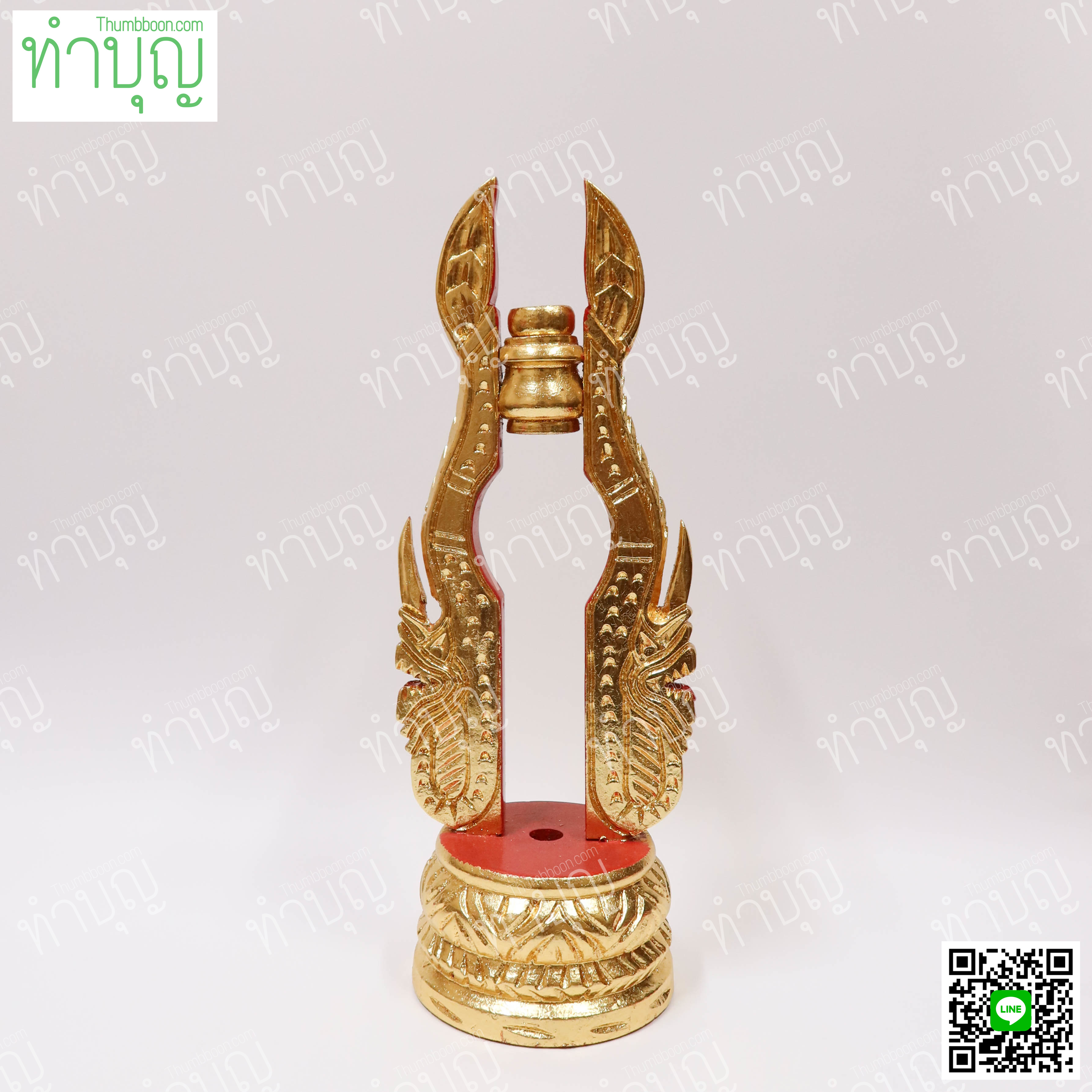 ขาตั้งตาลปัตรพยานาค สีแดง ปิดลายทอง