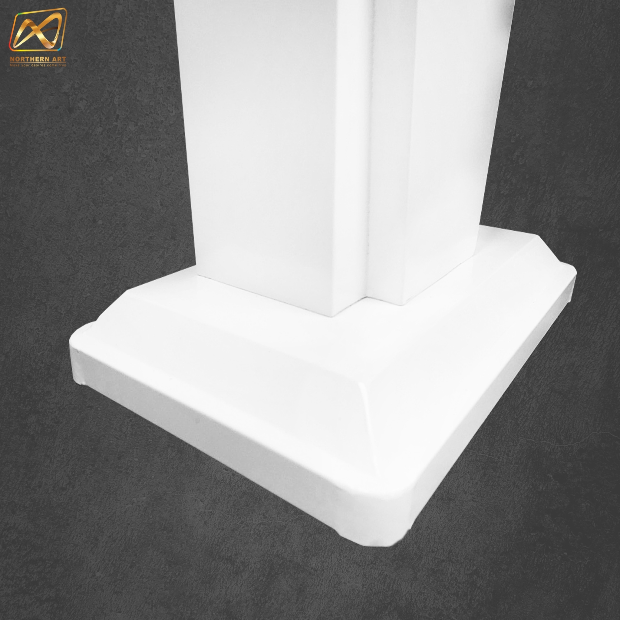 เช่าโพเดียมเหล็ก สีขาว ทรงโมเดิร์น TOPตรง ขนาด (W)58 x (L)51 cm. สูง 113 cm.