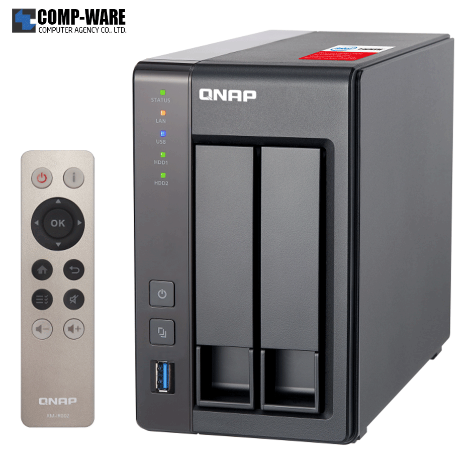 QNAP NAS (Tower 2-Bay) TS-251+ (2GB RAM up to 8GB) Quad-Core Intel Celeron / 2Y Warranty / No HDD / TS-251+-2G