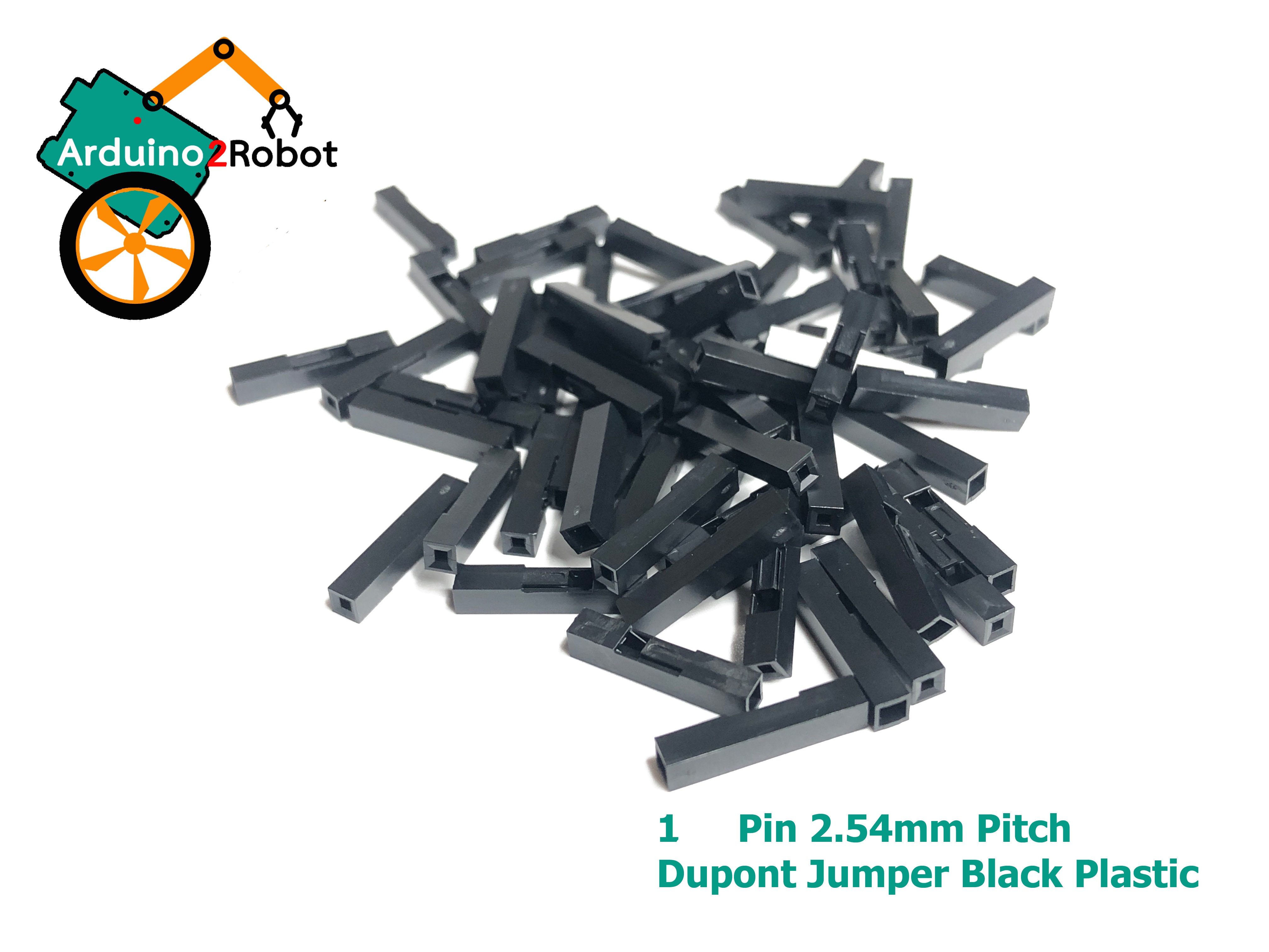 1 Pin 2.54mm Pitch Dupont Jumper Wire Cable Black Plastic (ชุดละ 20 ชิ้น)