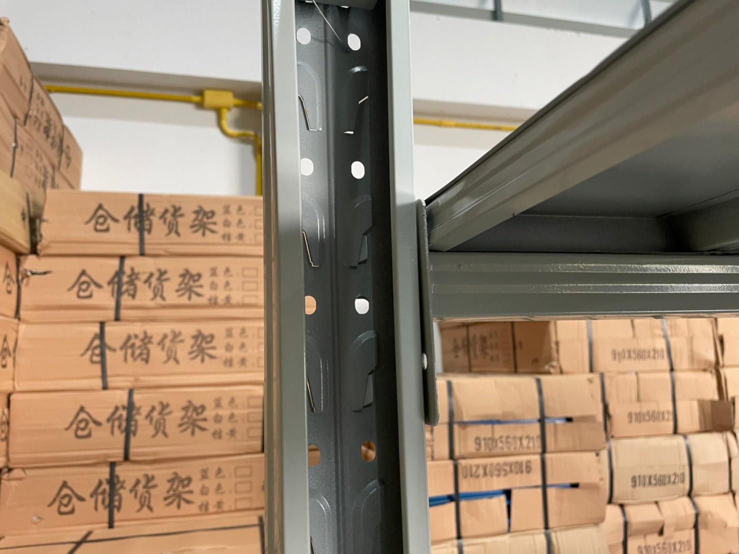 ชั้นเหล็กวางสินค้า Micro Rack 200x200x60cm. สีขาว(อมเทา)