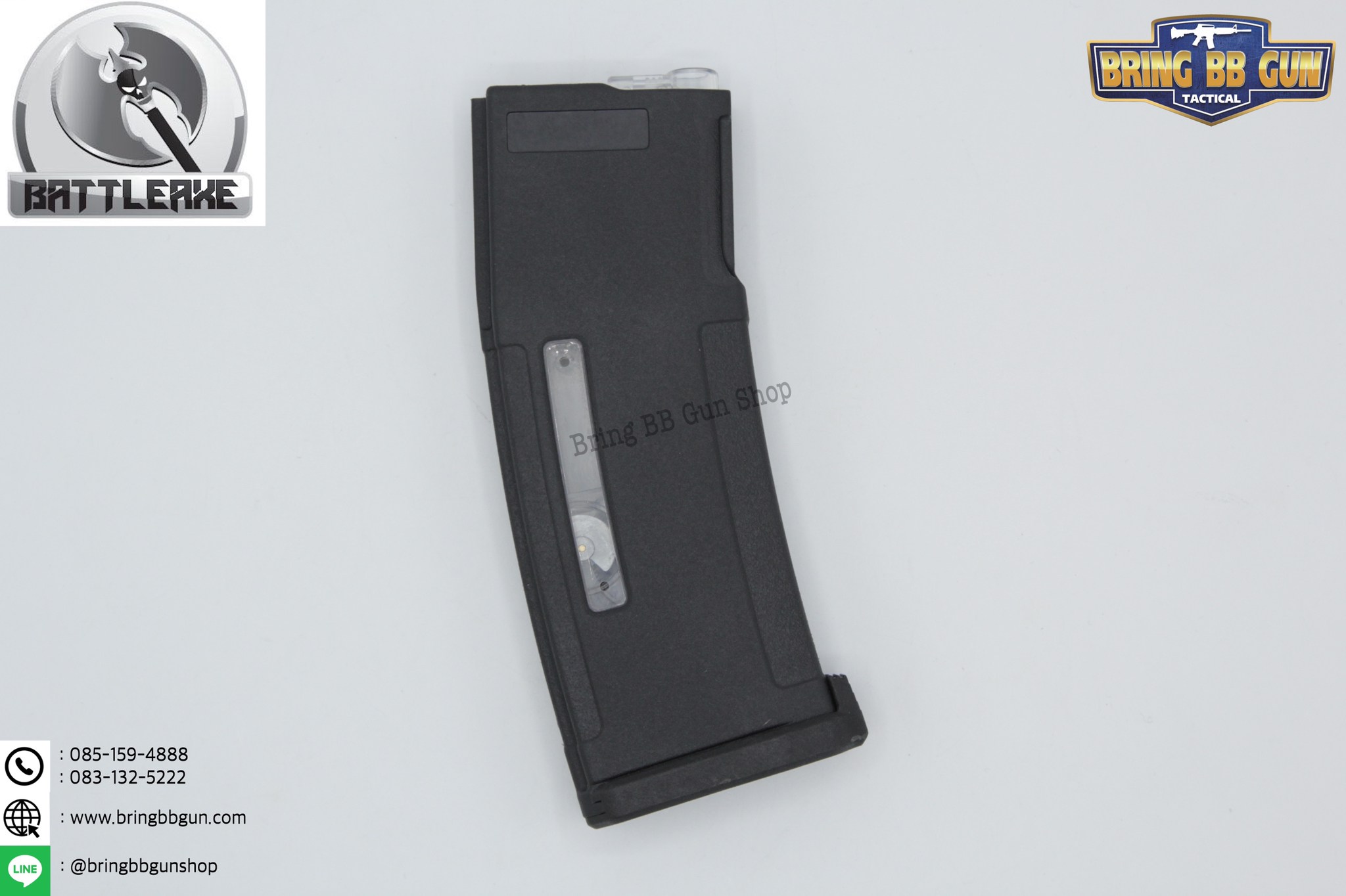 แม็กกาซีน M4 ยี่ห้อ Battle Axe แบบปั่น มี4ทรงให้เลือก ทรง P-mag(P-mag Hi-cap magazine) ทรง EPM(EPM Hi-cap magazine) ทรง 002(002 Hi-cap magazine) ทรง IMI Lancer(IMI Lancer Hi-cap magazine)